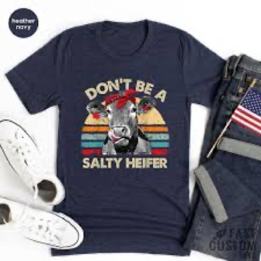 Don’t be A salty Heffer Graphic Tee black sz SMALL NWT